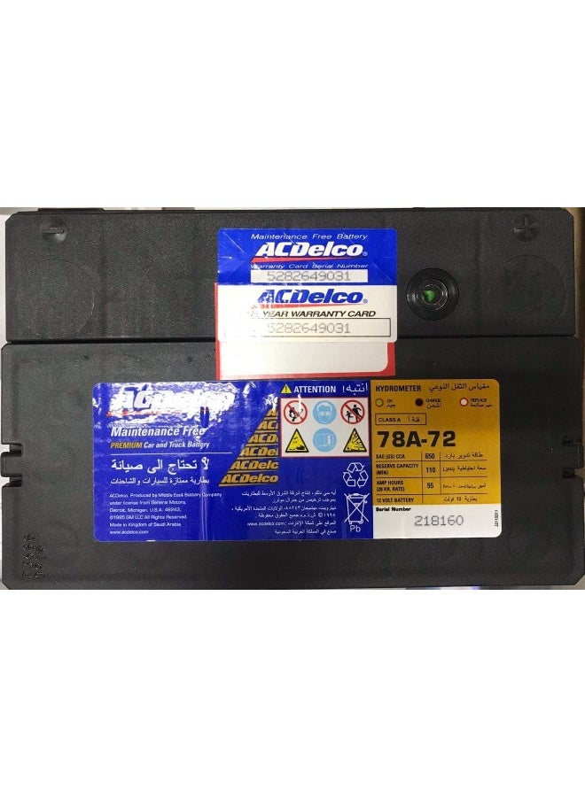 ACDelco Car Battery, 78A-72 - Image 2