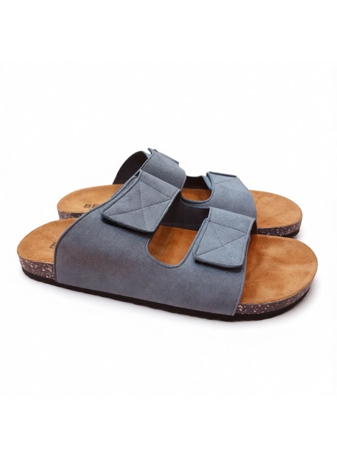 Stylish men's slippers with a modern and comfortable design – genuine leather and non-slip orthopedic sole, available in various sizes and colors. - Image 2