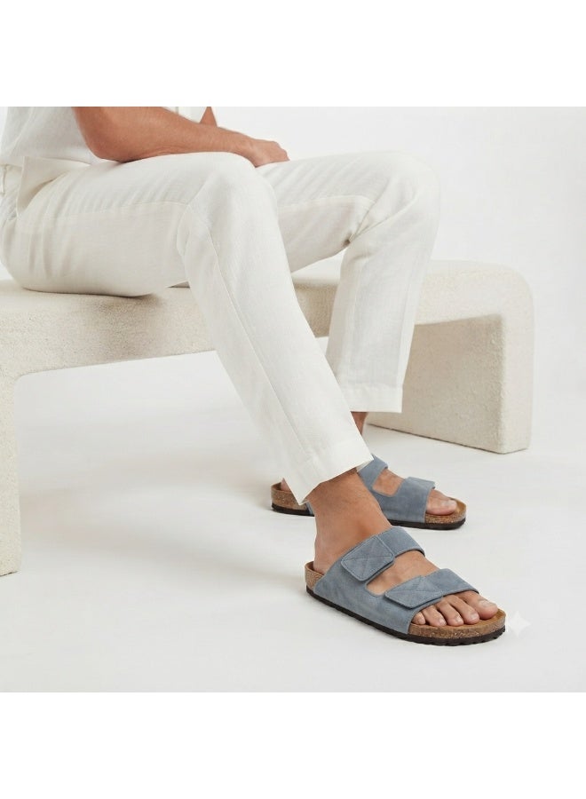 Stylish men's slippers with a modern and comfortable design – genuine leather and non-slip orthopedic sole, available in various sizes and colors. - Image 1