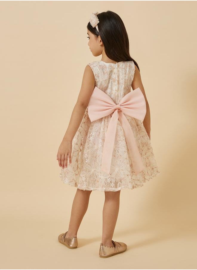 Styli - Sleeveless Round Neck Lace Dress - Image 1