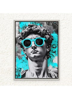 Art Decor Art Decor Framed Canvas Wall Art of Statue of David Pop Art Portrait Greek Statue by Michelangelo Italian Renaissance Street Graffiti Print Wall Décor for Home Office Living Room Bedroom Gifting  - Image 1