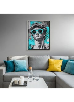 Art Decor Art Decor Framed Canvas Wall Art of Statue of David Pop Art Portrait Greek Statue by Michelangelo Italian Renaissance Street Graffiti Print Wall Décor for Home Office Living Room Bedroom Gifting  - Image 2