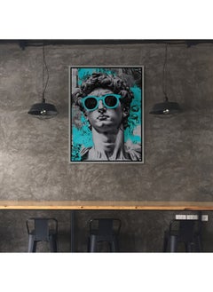 Art Decor Art Decor Framed Canvas Wall Art of Statue of David Pop Art Portrait Greek Statue by Michelangelo Italian Renaissance Street Graffiti Print Wall Décor for Home Office Living Room Bedroom Gifting  - Image 3