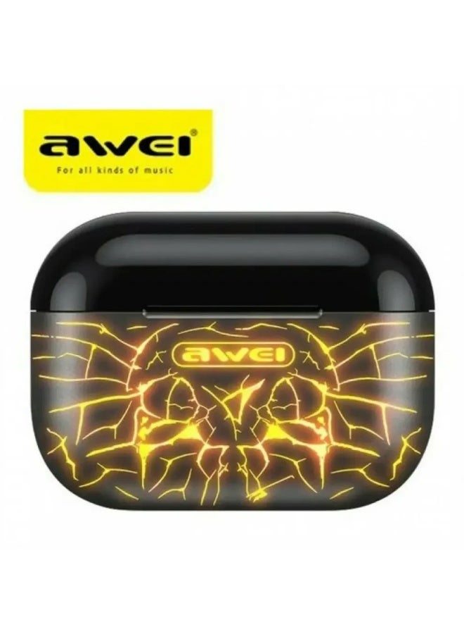 Awei T29 PRO True Wireless Bluetooth Gaming Earbuds Black with RGB LED Light - Image 1