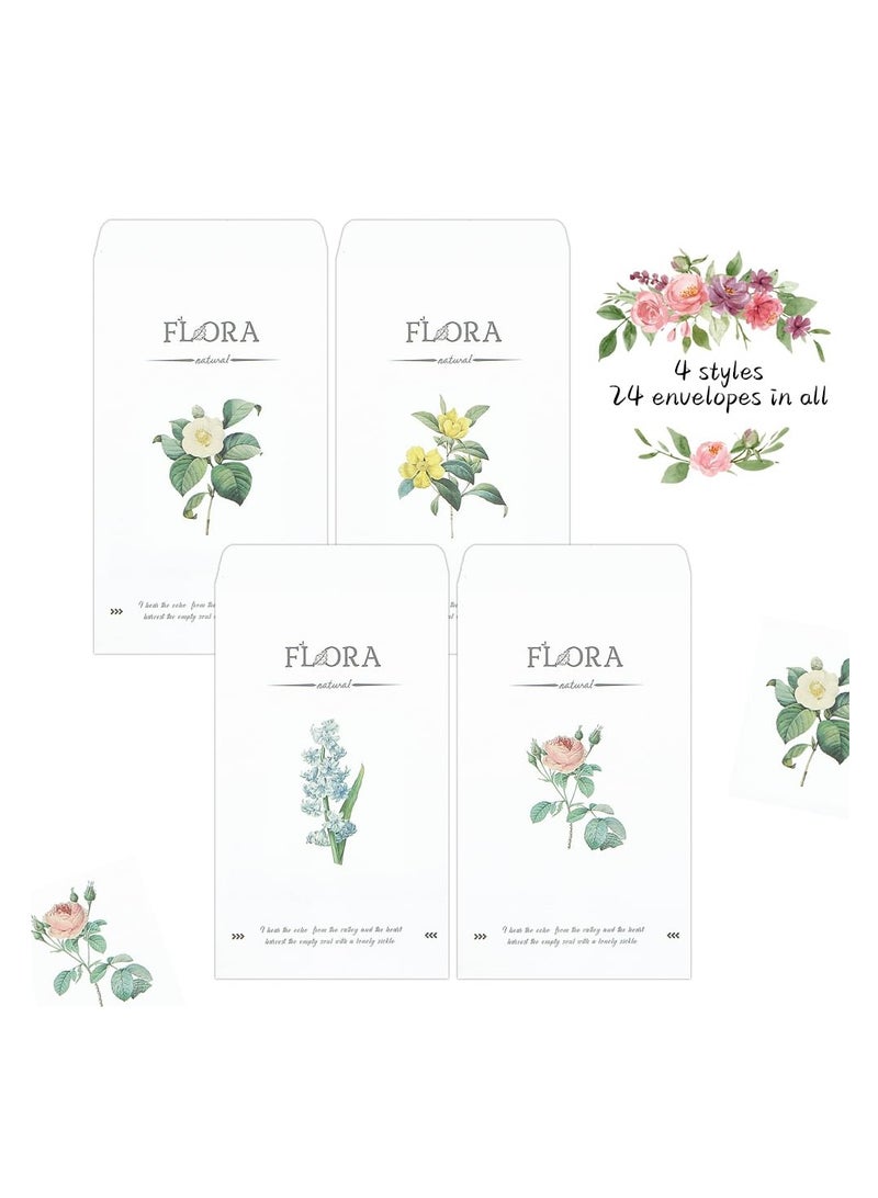 72 Pcs Floral Stationery Set with 48 Sheets and 24 Envelopes Suitable for Girls and Women Writing Letters at School or Office - Image 3