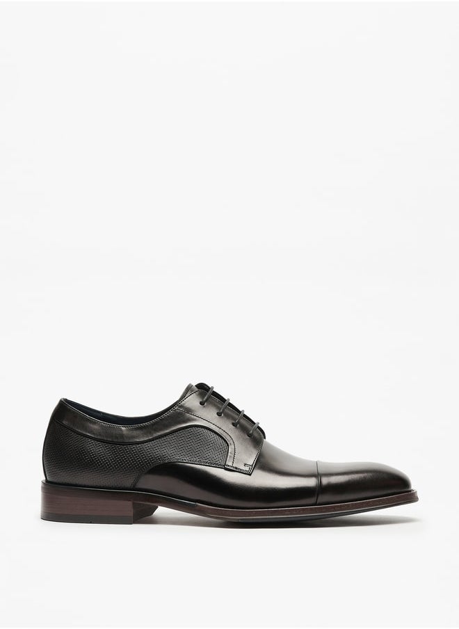 DUCHINI Men Leather Lace Up Derby Shoes  - Image 4