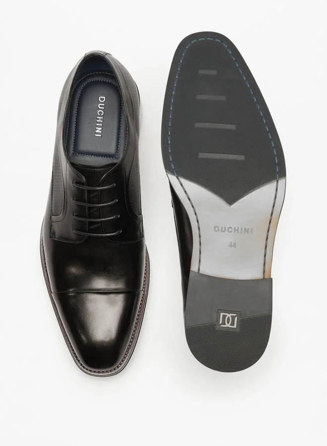DUCHINI Men Leather Lace Up Derby Shoes
