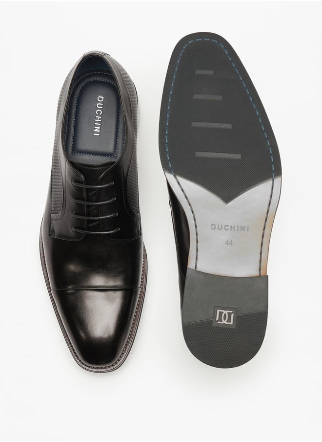 DUCHINI Men Leather Lace Up Derby Shoes  - Image 5