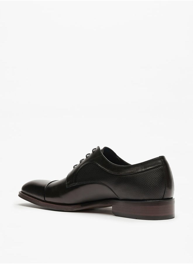 DUCHINI Men Leather Lace Up Derby Shoes  - Image 3