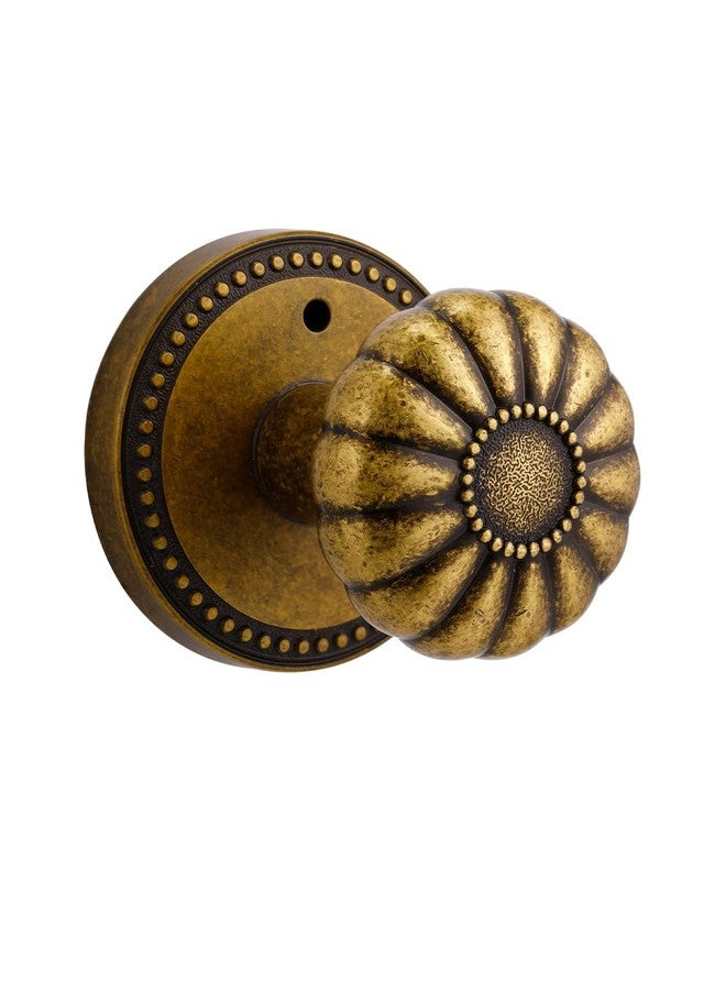 SORWDUERM Antique Brass Door Knobs Interior Privacy Door Knob with Lock for Bedroom and Bathroom,Zinc Alloy 1 Pack - Image 1