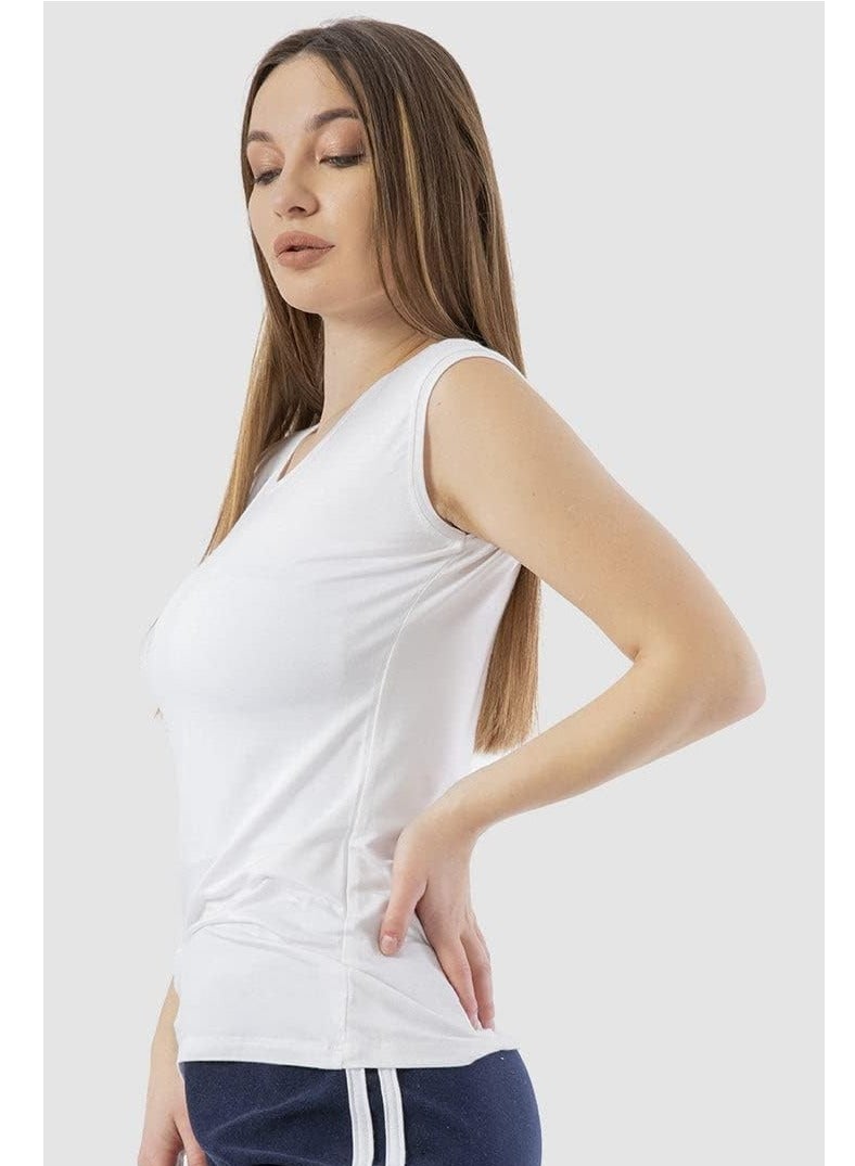 Mesery Cottovega Plain Neck Sleeveless Undershirt - White  - Image 2