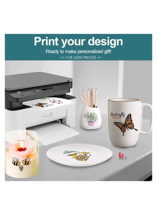Laser Printer 5 Sheets White A4 Size Sticker Decals for Mugs and Glassware, DIY for a Stylish Distinctive Look For artists and handicraft lovers - pzsku/Z6D8A6FDEEE886FC96045Z/45/_/1697448555/59693a4a-9d26-43cf-a649-b8f544d83e48