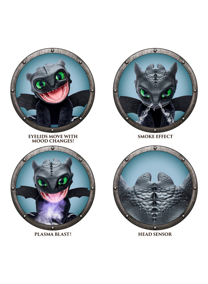 How to Train Your Dragon دمج ووركس كيفية تدريب تنينك الحقيقي توثلس دمى تفاعلية | لعبة محشوة تفاعلية | لعبة ناعمة | 50+ مجموعة من الأصوات والحركات! | حركة رأس كاملة وجفون متحركة | أصوات وزمجرات واقعية | هدية للأطفال والبالغين - Image 3