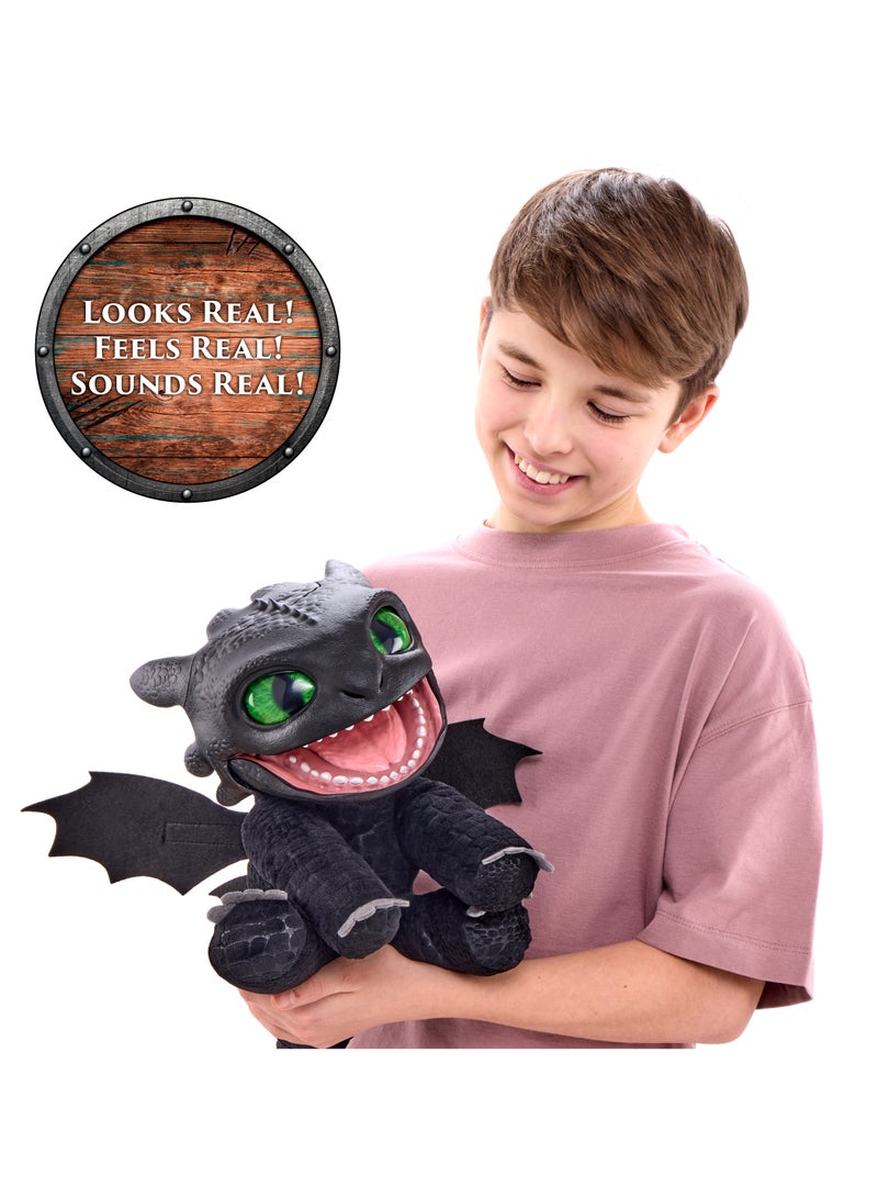 How to Train Your Dragon دمج ووركس كيفية تدريب تنينك الحقيقي توثلس دمى تفاعلية | لعبة محشوة تفاعلية | لعبة ناعمة | 50+ مجموعة من الأصوات والحركات! | حركة رأس كاملة وجفون متحركة | أصوات وزمجرات واقعية | هدية للأطفال والبالغين - Image 5