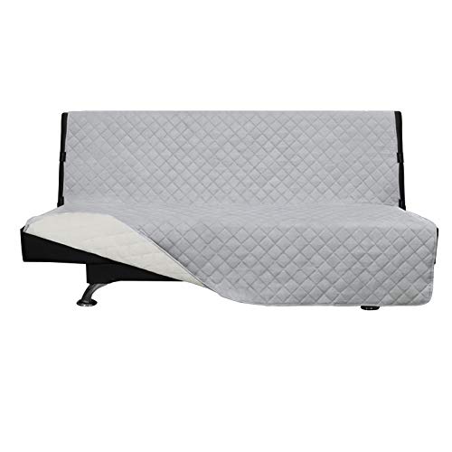 Easy-Going EasyGoing Futon Sofa Slipcover Reversible Sofa Cover Armless Futon Cover Furniture Protector Couch Cover Water Resistant Pets Kids Children Dog Cat Futon Light GrayIvory