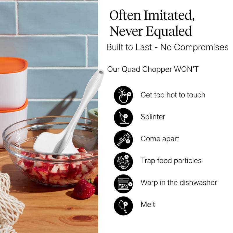 GIR: Get It Right Silicone Quad Meat Chopper - 12 in White - Heat-Resistant & Non-Stick - Potato Masher & Ground Beef Chopper Tool - Burger Smasher - Image 5