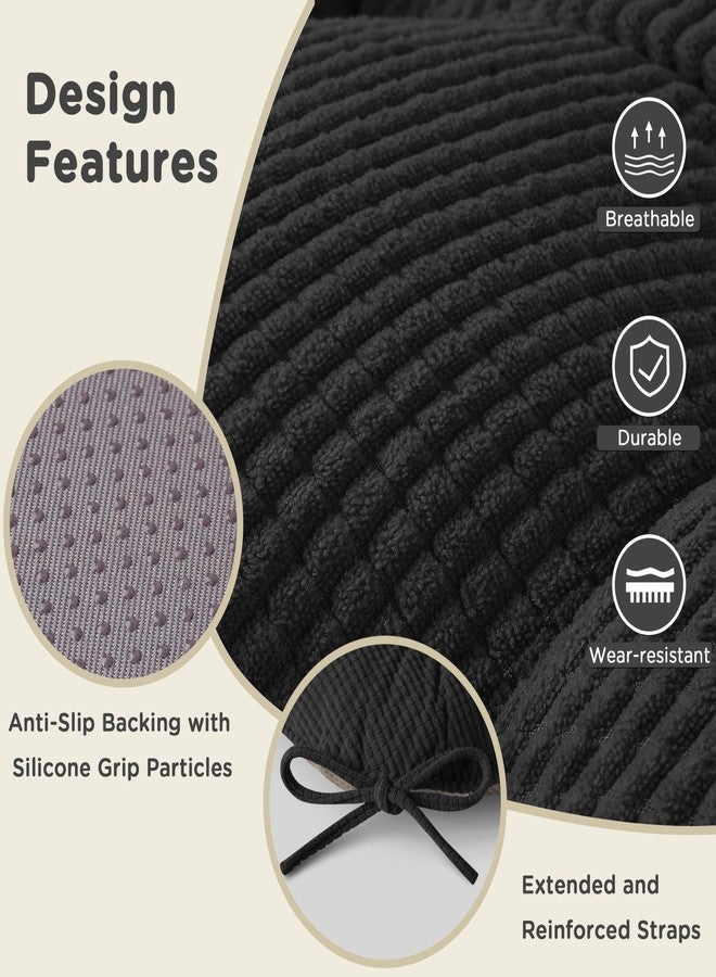 AddGrace Chair Cushions for Dining Chairs Soft Kitchen Seat Cushions 18" x 18" x 3" Non-Slip Seat Pads Black Set of 4 - Image 4