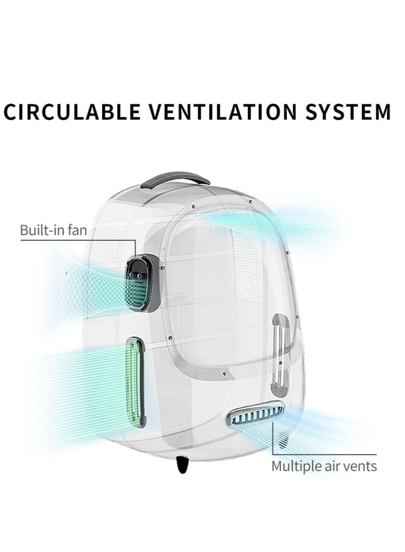 Cat Backpack Carrier with Inbuilt Fan & Light, Airline-Approved Pet Bubble for Kitty Small Dog, Detachable Dog Padded Strap Travel, Hiking, Walking Outdoor - Image 3
