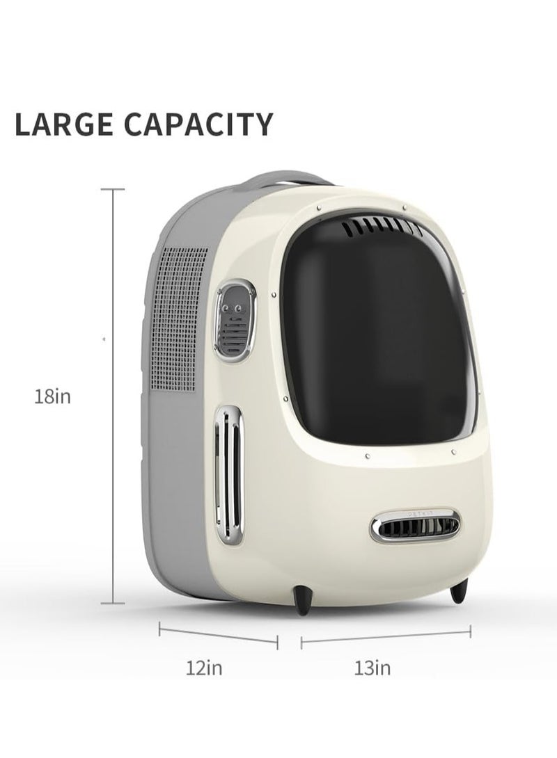 Cat Backpack Carrier with Inbuilt Fan & Light, Airline-Approved Pet Bubble for Kitty Small Dog, Detachable Dog Padded Strap Travel, Hiking, Walking Outdoor - Image 5