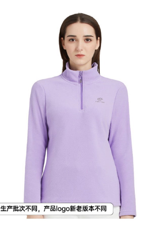 سترة خارجية من الف fleece للنساء، مريحة ولطيفة على البشرة، قمة طويلة الأكمام بتصميم عصري وأنيق لفصول الربيع والخريف والشتاء لتوفير الدفء في الطقس البارد - Image 1