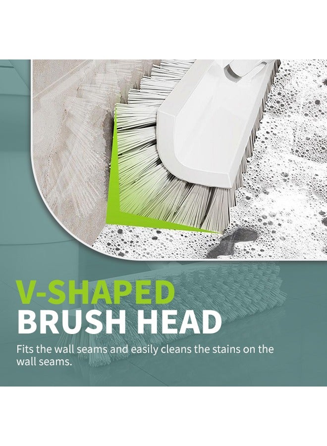 V-Shaped Broom, Lightweight and Efficient Scrub Brush 180° Rotatable Brush Head, Suitable for Deep Cleaning of Floor Corners - Image 3