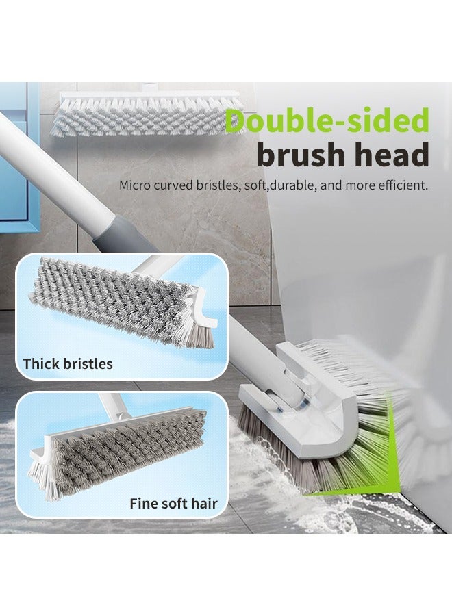 V-Shaped Broom, Lightweight and Efficient Scrub Brush 180° Rotatable Brush Head, Suitable for Deep Cleaning of Floor Corners - Image 4