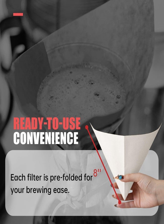 Brew Choice Pre-folded Cone Coffee Filters - 50 Pack, Upgraded 30% Natural Thicker Paper for Pure Taste, Compatible with CHEMEX Pour-Over Coffee Makers - Image 4