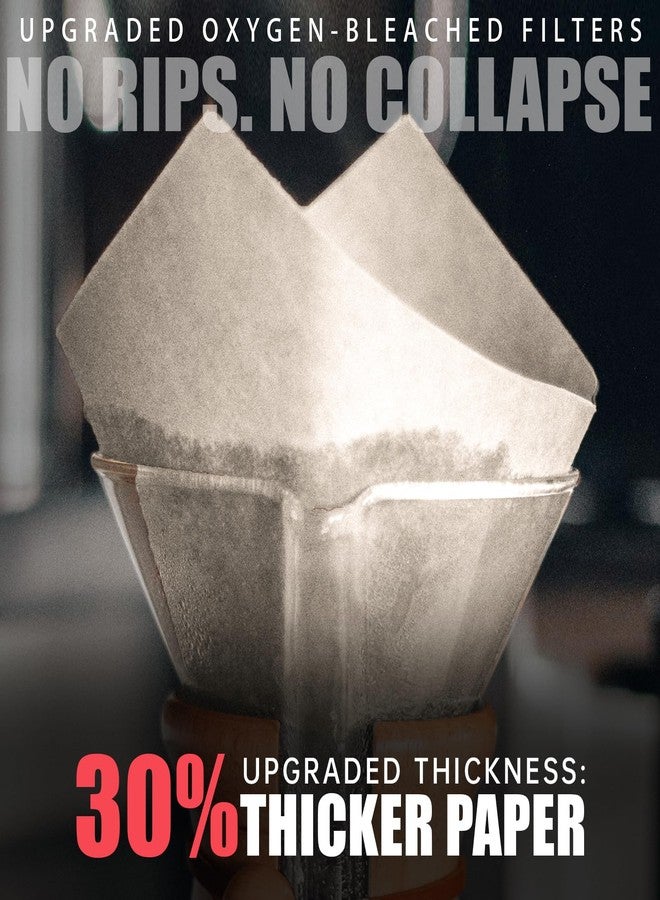 Brew Choice Pre-folded Cone Coffee Filters - 50 Pack, Upgraded 30% Natural Thicker Paper for Pure Taste, Compatible with CHEMEX Pour-Over Coffee Makers - Image 2