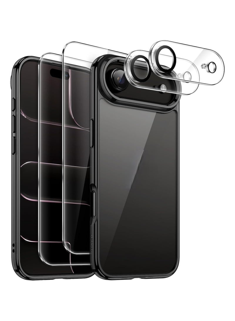 A set consisting of a transparent back cover, two 5D screen protectors, and two camera protectors (5 in 1), compatible with iPhone Air.