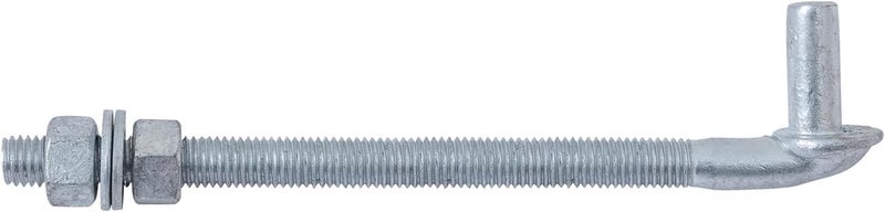 VIVIDA 10" J Bolt Gate Hinge, Chain Link Gate Bolt Hinge with 5/8" Male Pin, Galvanized Steel, Nuts & Washers Included, 1 Pack - Image 1