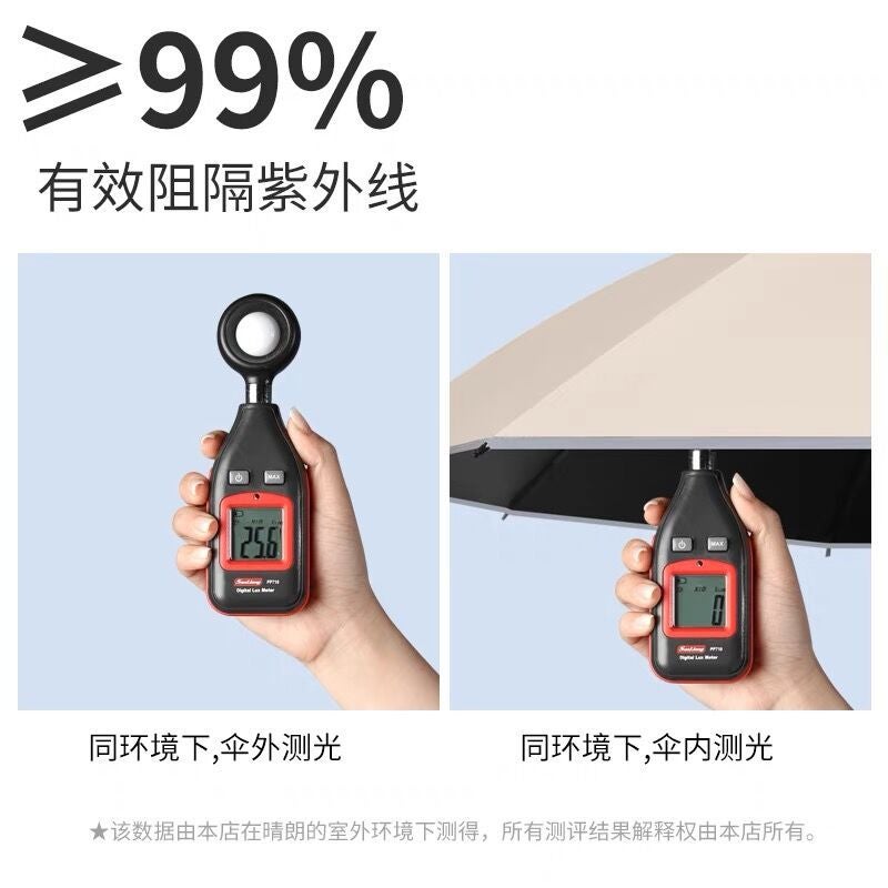 Umbrella automatic reflective led light lighting sunny umbrella with printed logo advertising umbrella three fold reverse umbrella wholesale LED light steering handle 10 bone reverse automatic - Image 5