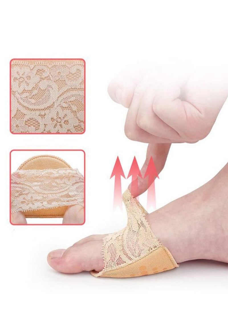 SYOSI Invisible Lace Forefoot Cushion Women Half Size High Heels Anti slip Breathable Sponge Bottom Socks Sweat absorbing Open Toe Sock (3 Pairs Skin Color) - Image 3