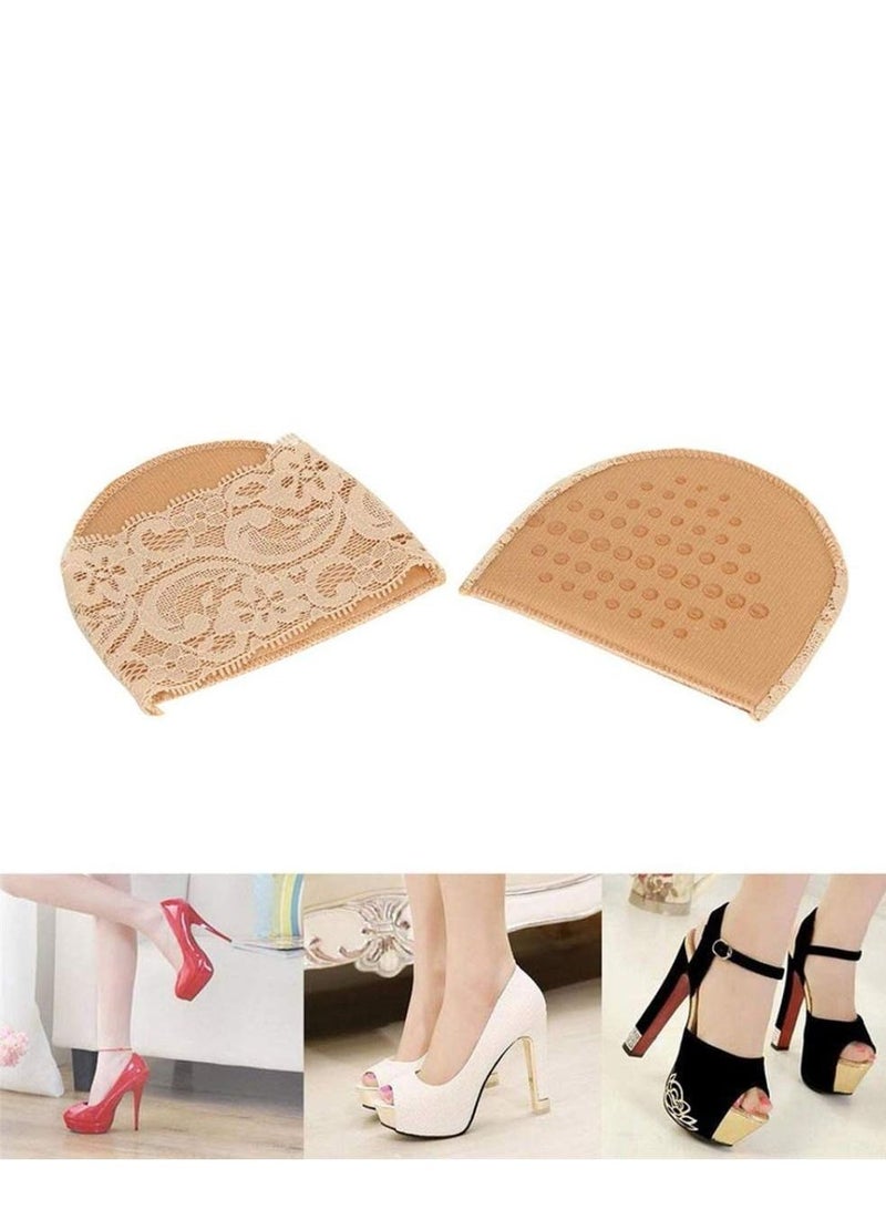 SYOSI Invisible Lace Forefoot Cushion Women Half Size High Heels Anti slip Breathable Sponge Bottom Socks Sweat absorbing Open Toe Sock (3 Pairs Skin Color) - Image 4