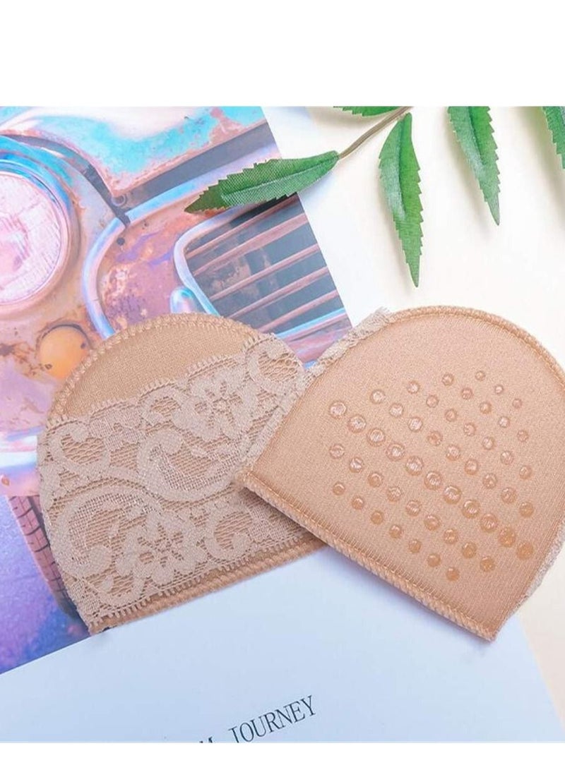 SYOSI Invisible Lace Forefoot Cushion Women Half Size High Heels Anti slip Breathable Sponge Bottom Socks Sweat absorbing Open Toe Sock (3 Pairs Skin Color) - Image 5