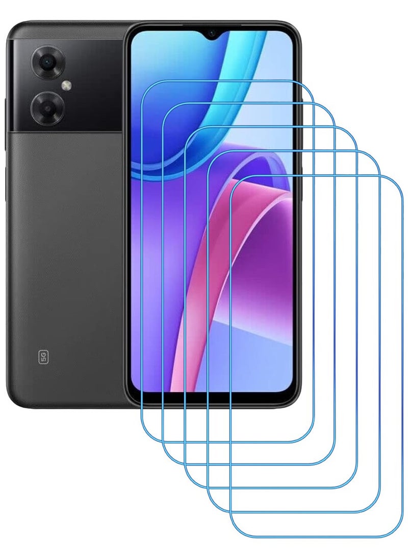 ACLIX 5 Pieces Antistatic ESD Dustproof Premium Quality High Definition Clear Tempered Glass Screen Protector Designed For Xiaomi Redmi Note 11R - Image 1