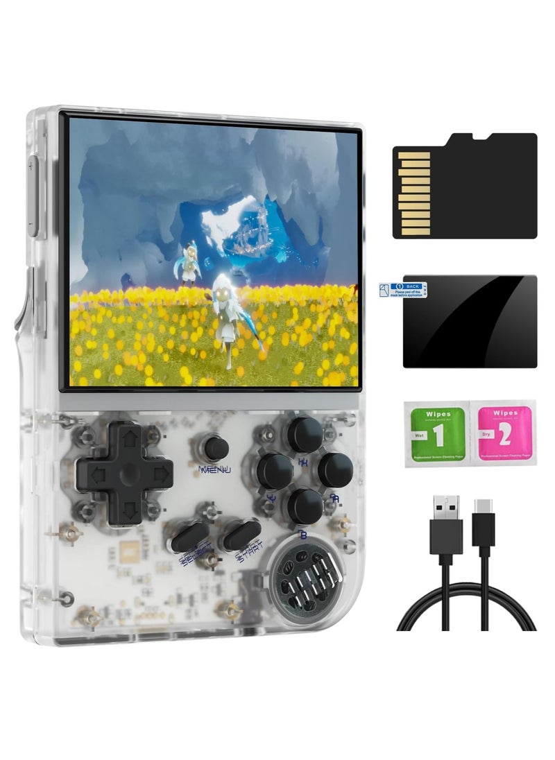 ANBERNIC  - RG35XX 2024 New Version Retro Handheld Game Console, Upgraded Chip, Linux System 3.5-Inch IPS Screen Built-in 128G TF Card and 13000+ Classic Games, Support HDMI TV Output (White 128G) - Image 1