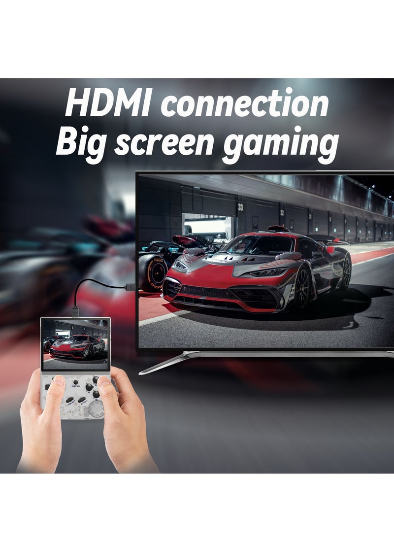 ANBERNIC  - RG35XX 2024 New Version Retro Handheld Game Console, Upgraded Chip, Linux System 3.5-Inch IPS Screen Built-in 128G TF Card and 13000+ Classic Games, Support HDMI TV Output (White 128G) - Image 1