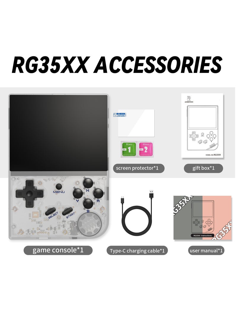 ANBERNIC  - RG35XX 2024 New Version Retro Handheld Game Console, Upgraded Chip, Linux System 3.5-Inch IPS Screen Built-in 128G TF Card and 13000+ Classic Games, Support HDMI TV Output (White 128G) - Image 1