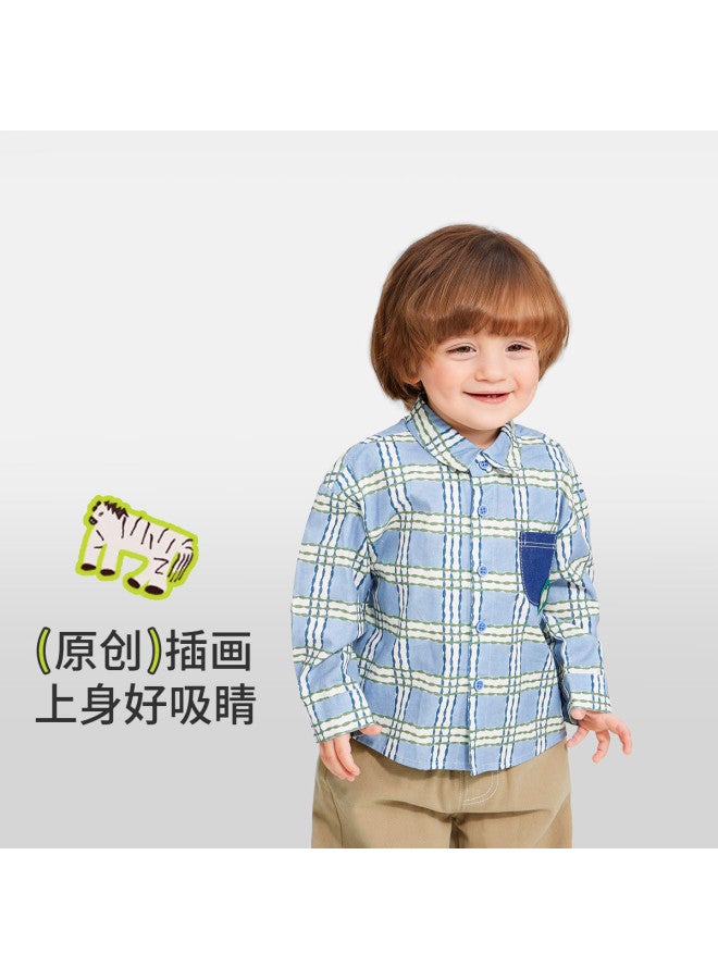 Baby Plaid Shirt Boys Spring Shirt Children Stylish Jacket Infant Spring Outfit Trendy Girls - Image 3