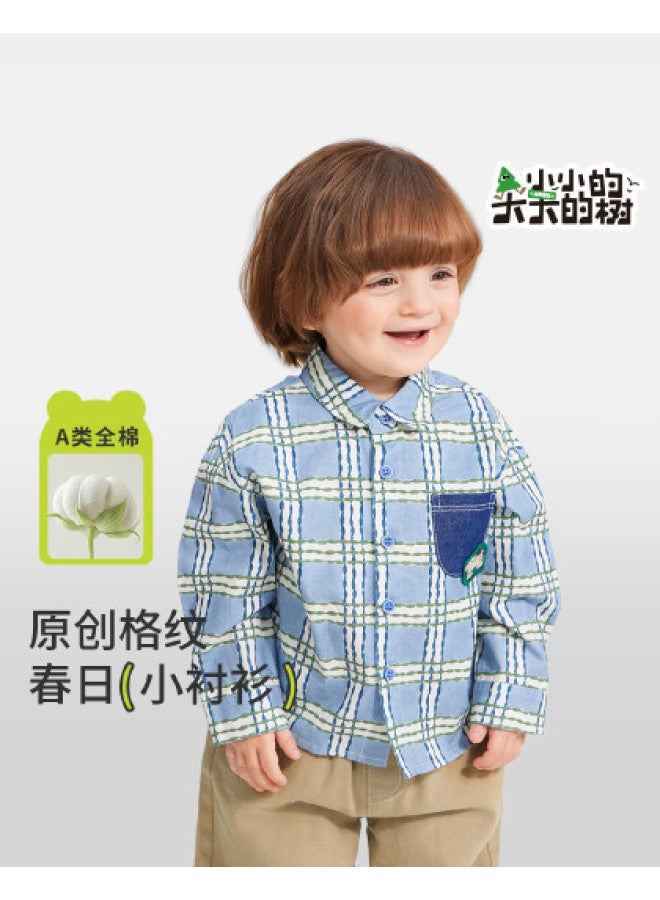 Baby Plaid Shirt Boys Spring Shirt Children Stylish Jacket Infant Spring Outfit Trendy Girls - Image 1