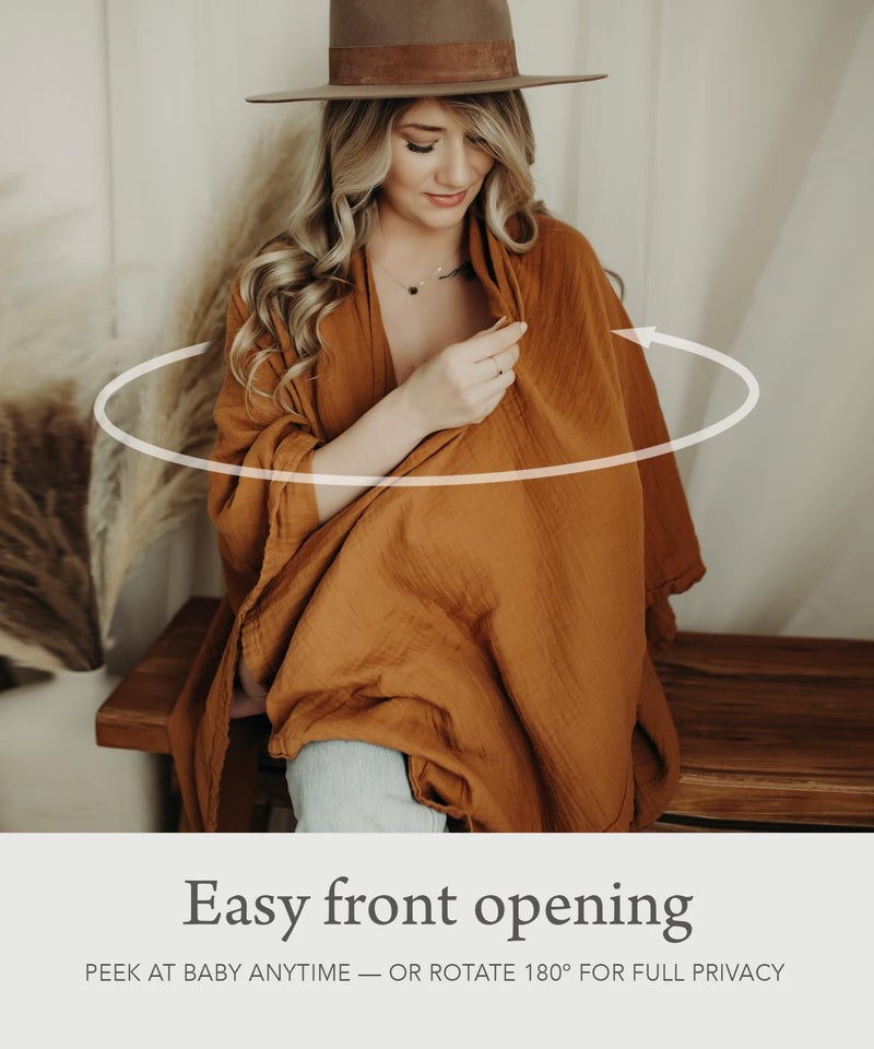 Kishu Baby Indi by Kishu Baby Fairtrade Certified Organic Muslin Nursing Cover Up for Breastfeeding, Breathable Shawl, Scarf, Privacy Nursing Cover for Breastfeeding Moms (Indi Blue) - Image 3