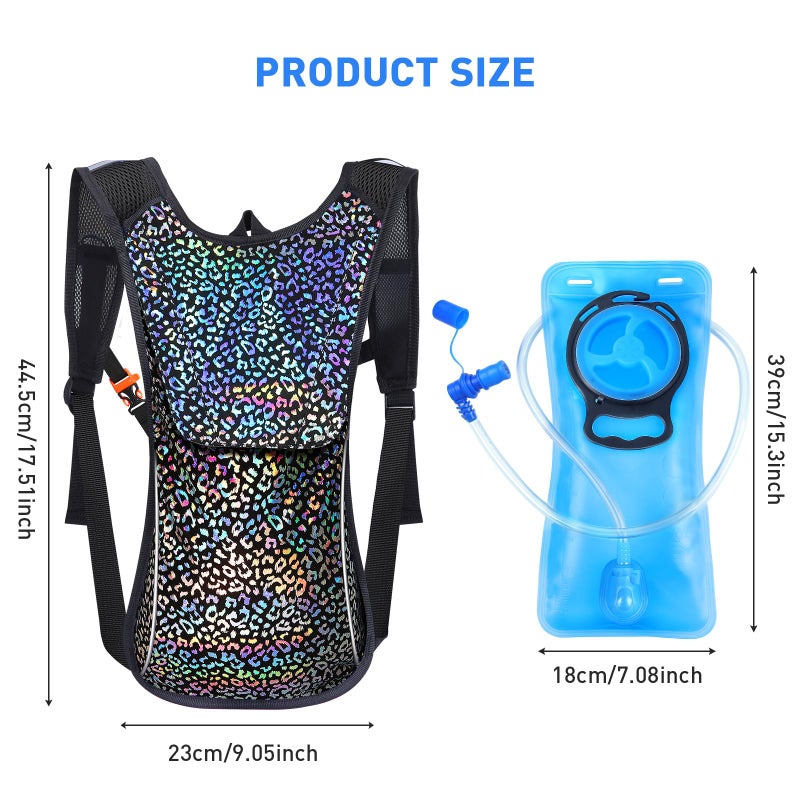 KUYOU Rave Hydration Pack, Hydration Backpack with 2L Hydration Bladder, Festival Essential Water Backpack for Hiking, Running, Cycling, and Music Festivals - Image 2