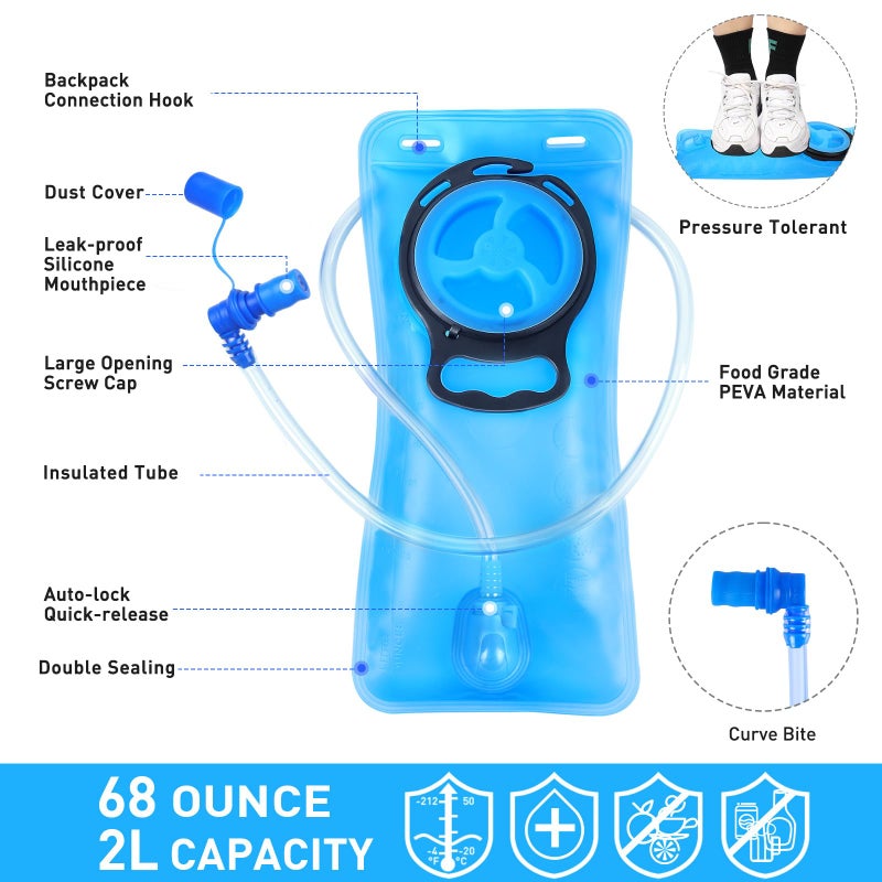 KUYOU Rave Hydration Pack, Hydration Backpack with 2L Hydration Bladder, Festival Essential Water Backpack for Hiking, Running, Cycling, and Music Festivals - Image 5