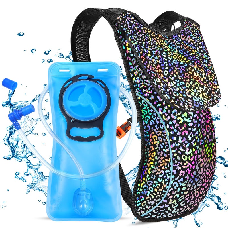 KUYOU Rave Hydration Pack, Hydration Backpack with 2L Hydration Bladder, Festival Essential Water Backpack for Hiking, Running, Cycling, and Music Festivals - Image 1