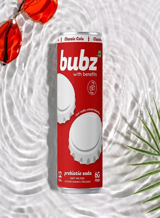 Bubz Classic Cola Prebiotic Soda | 6g Prebiotic Fiber | 0g Added Sugar | Naturally Sweetened by Monk Fruit | 12 Kcal Per Can Only | Pack of 6 (250ml) - Image 2