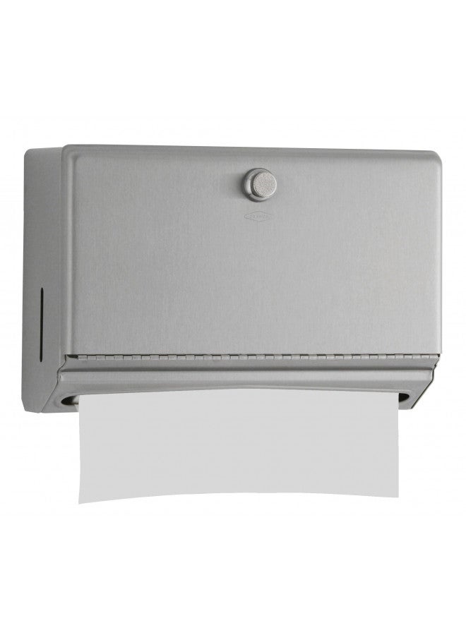 Bobrick BOBRICK 2621 ClassicSeries Stainless Steel Surface-Mounted Paper Towel Dispenser, Satin Finish, Knob-Latch, 4" Length, 7-1/8" Height, 10-3/4" Width  - Image 1
