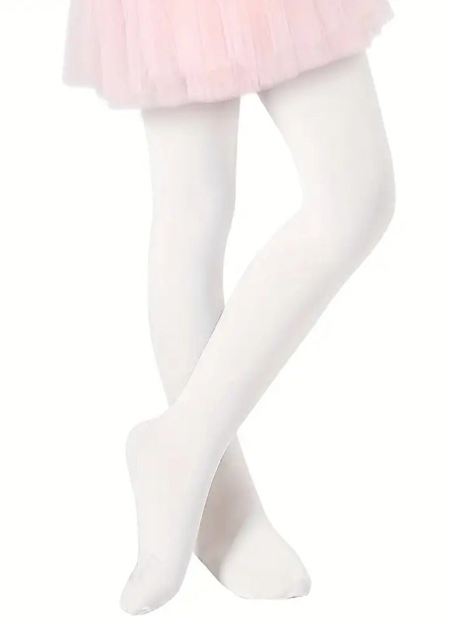 White Thick Summer Tights Two Pieces Pack Breathable Lightweight Leggings for Daily Wear and Outdoor Activities