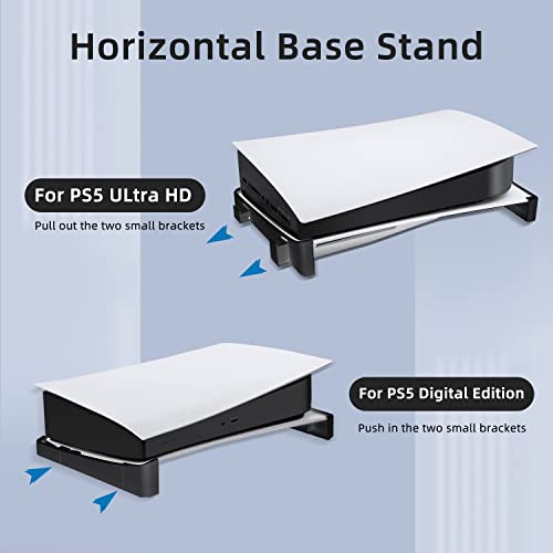 Mcbazel Horizontal Stand for Standard PS5 Stable Base Stand for 2020 PlayStation 5 Disc and Digital Editions Black Secure Fit Easy Installation Not Compatible with PS5 SlimPro - Image 3