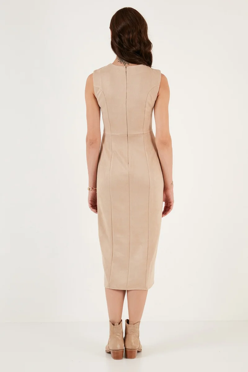 Lela Sleeveless Suede Dress