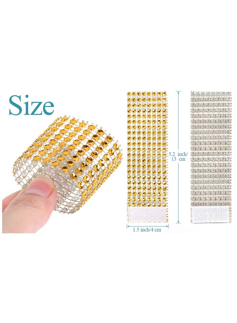 RTYY عبوة من ٢٠ حلقة مناديل، حلقات مناديل ذهبية، حلقات بلاستيكية مزخرفة بشريط فيلكرو على شكل ماسة، حاملات مناديل ذهبية، لفافات مناديل، مثالية لحفلات الذكرى السنوية، وأعياد الميلاد، والحفلات، وحفلات الزفاف، وحفلات العشاء. - Image 5